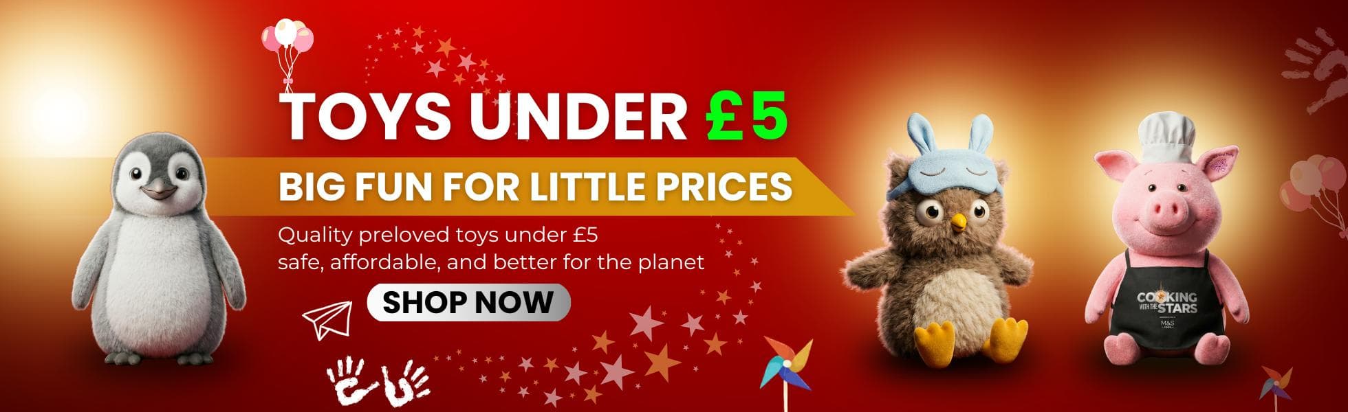 Quality preloved toys under £5 including soft toys and character plush from EcoKartUK, the best secondhand toy marketplace in London UK.